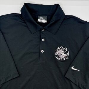 Nike Golf Dri-FIT White Claw Hard Seltzer Polo Shirt Mens Medium Black